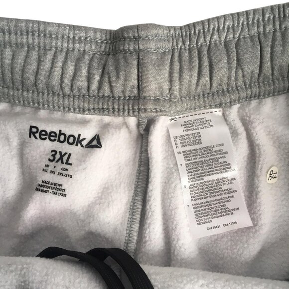 Reebok Pants Mens 3XL Gray Cargo Joggers Fleece Lined Elastic Waist Drawstring - Picture 9 of 16